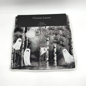 Christian Lacroix Set of 4 Ghosts In Forest Square Placemats Halloween NEW